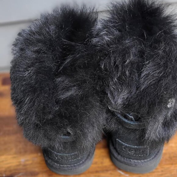 UGG Black Valentina Suede Boots with Shearling size 7 1/2" - Picture 12 of 12